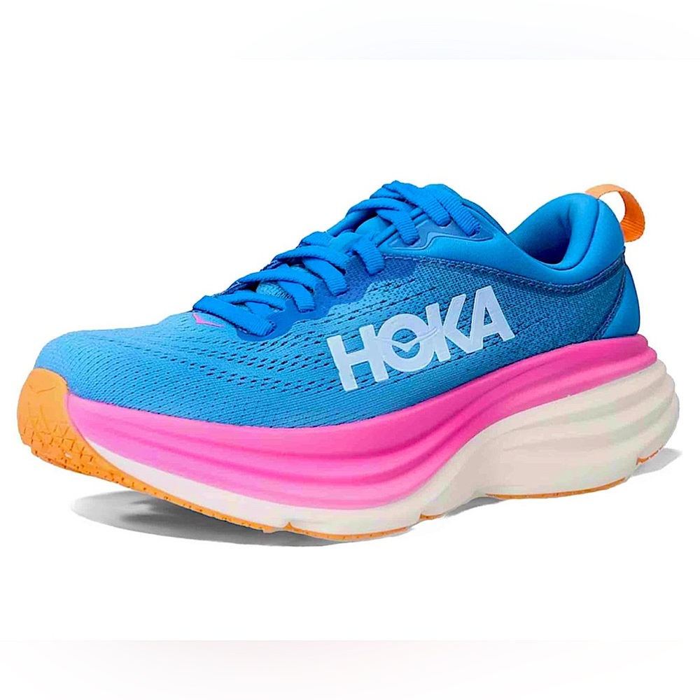 HOKA ONE ONE Women's Bondi 8 Running Shoes, Coastal Sky/All Aboard